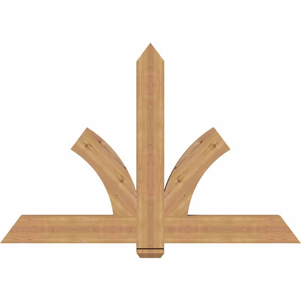 Ekena Millwork Redmond Smooth Timber Gable Bracket, Western Red Cedar, 60"W x 40"H x 3 1/2"D x 5 1/2"F, 16/12 Pitch GBW060X40X0406RED00SWR - main
